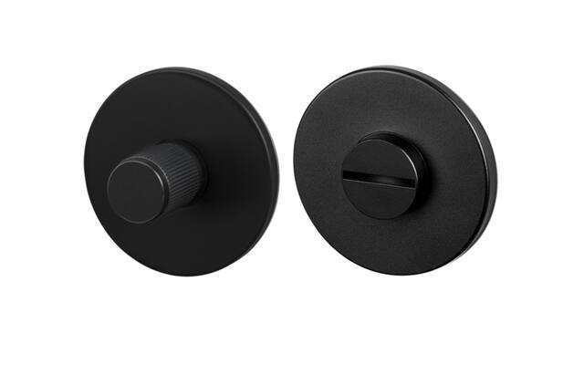 WC-sluiting Linear Zwart stripe milled rond 57mm