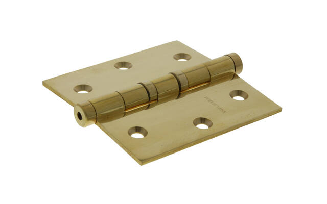 Kogellagerscharnier massief Messing Platkop 76x76mm