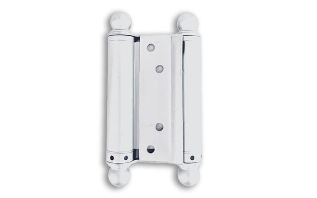 Bommerscharnier Wit met Sierknop 175mm dubbelwerkend – deurdikte 40–45 mm