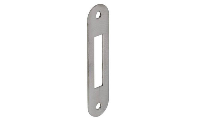 Sluitplaat afgerond RVS kastslot, serie projectsloten links en rechts te gebruiken met standaard lip 20mm