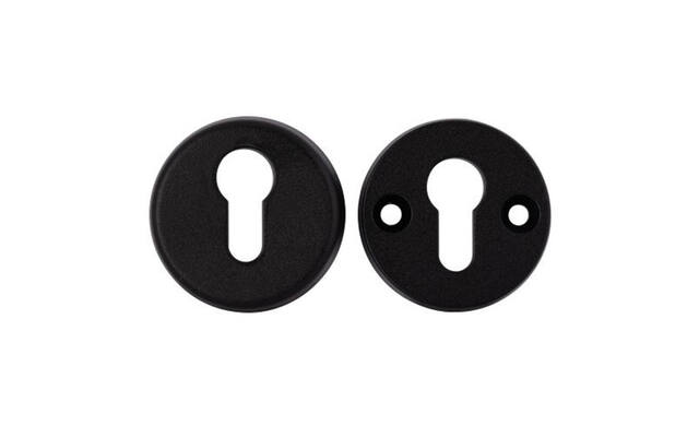 Veiligheidsrozetten Zwart alu Rond 58mm, SKG3