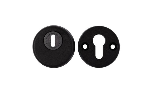 Veiligheidsrozetten met kerntrekbeveiliging Zwart aluminium SKG 3-sterren Rond 58mm