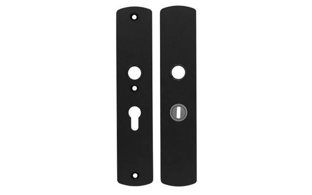 Veiligheidsbeslag SKG 3-sterren met kerntrekbeveiliging Zwart aluminium Curve PC55