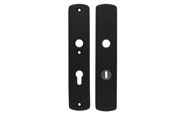 Veiligheidsbeslag SKG 3-sterren met kerntrekbeveiliging Zwart aluminium Curve PC72