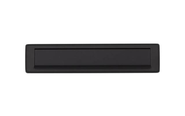 Briefplaat Zwart aluminium Rechthoek 340x74mm