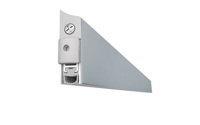 Valdorpel opbouw Aluminium lengte 930mm, inkortbaar 150mm, geluid (47dB) en brandwerend (60 Minuten)