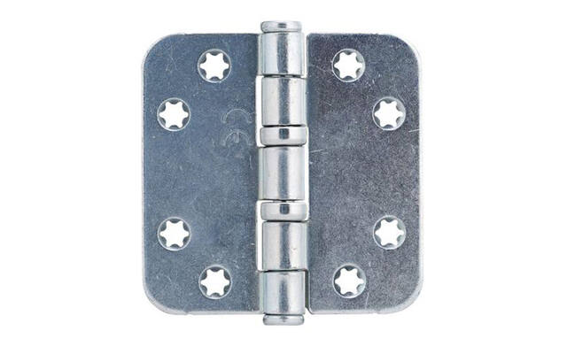 Kogellagerscharnier ijzer gegalvaniseerd Platkop 76x76x2.5mm met ronde hoeken