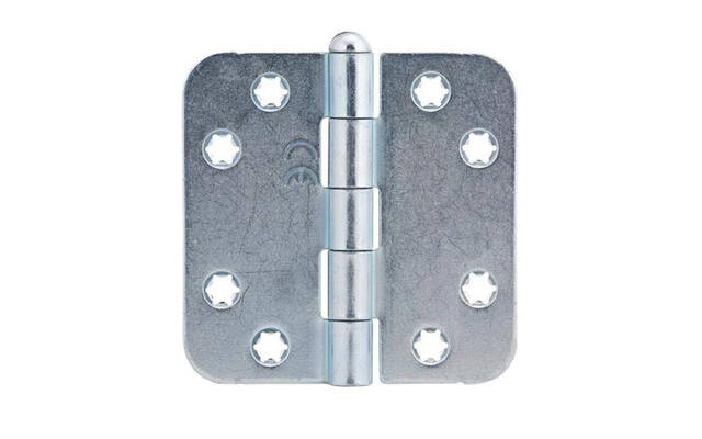 Scharnier ijzer gegalvaniseerd met losse pen 76x76x2mm met ronde hoeken