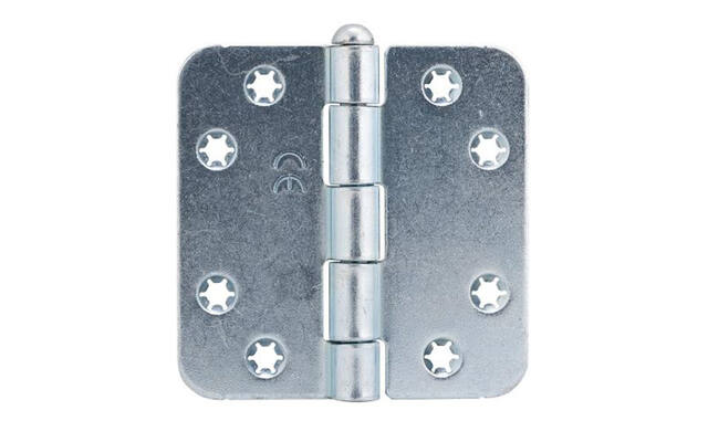 Scharnier ijzer gegalvaniseerd met losse pen 89x89x2.5mm met ronde hoeken