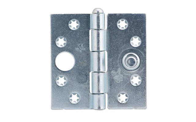 Veiligheidsscharnier ijzer gegalvaniseerd 89x89x2.5mm SKG 2-sterren met rechte hoeken