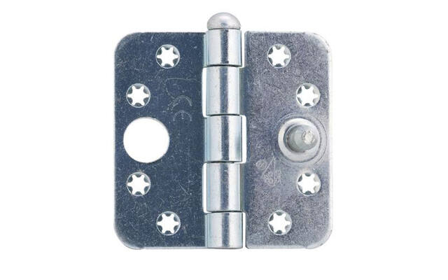 Veiligheidsscharnier ijzer gegalvaniseerd 89x89x3mm SKG 3-sterren met ronde hoeken