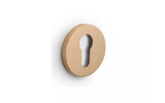 Profielcilinderrozet Licht brons PVD Intro rond 52mm, 6mm dik