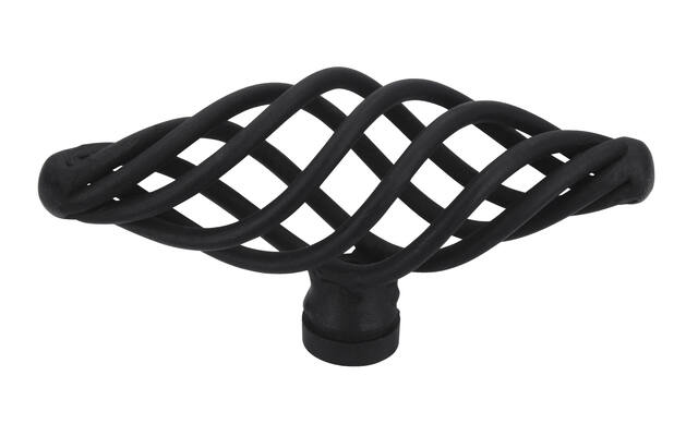 Meubelknop zwart Cage T-model 74mm 74x27x35mm