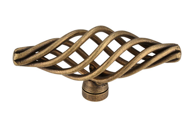 Meubelknop brons look Cage T-model 74mm 74x27x35mm