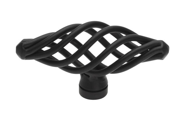 Meubelknop zwart Cage T-model 62mm 62x22x32mm