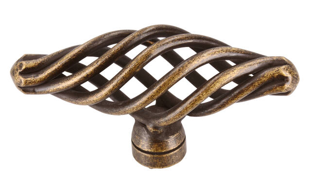 Meubelknop brons look Cage T-model 62mm 62x22x32mm
