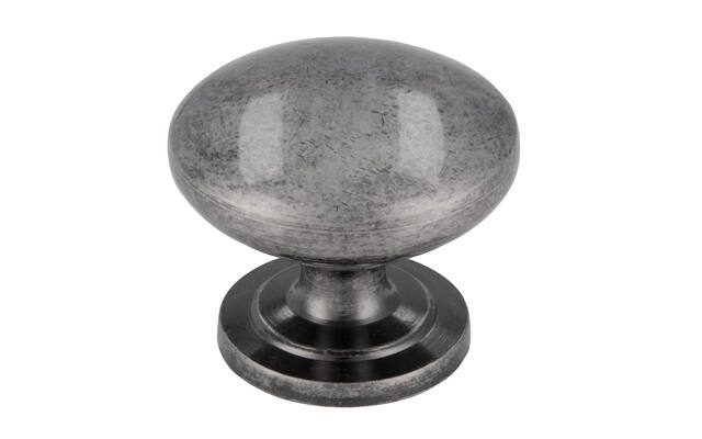 Meubelknop antiek zilver look 33mm 32x32x28mm