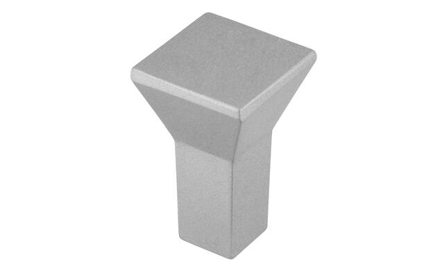 Meubelknop aluminium look 16mm 15x15x24mm