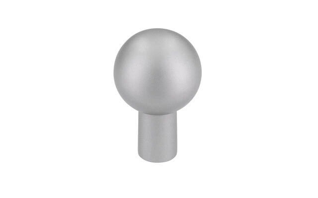 Meubelknop aluminium look bol 16mm 16x16x25mm