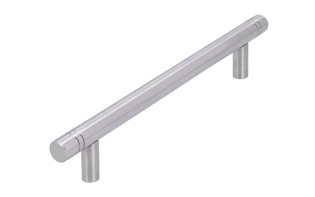 Meubelgreep RVS T-model 128mm met groef 166x10x26mm