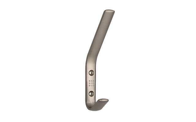 Kapstokhaak RVS look zamac recht dubbel 150x18x63mm