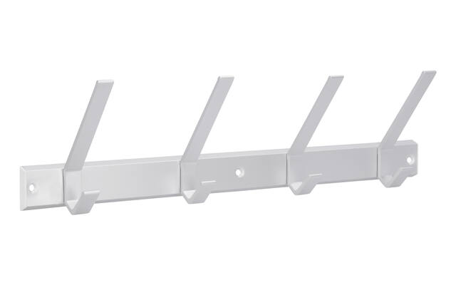 Kapstokrek aluminium 450mm met 5 haken 450x120x80mm
