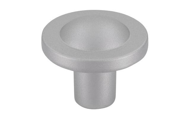 Meubelknop aluminium look rond 35mm 35x35x30mm