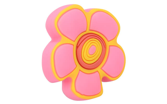 Meubelknop roze bloem 45x45x25mm