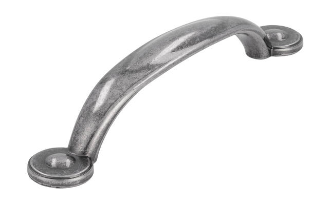 Meubelgreep oud zilver look zamac 96mm 136x20x25mm