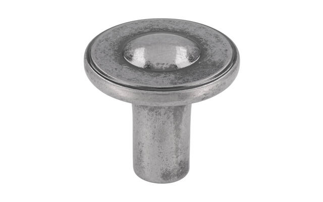 Meubelknop oud zilver look zamac 30mm 30x30x28mm