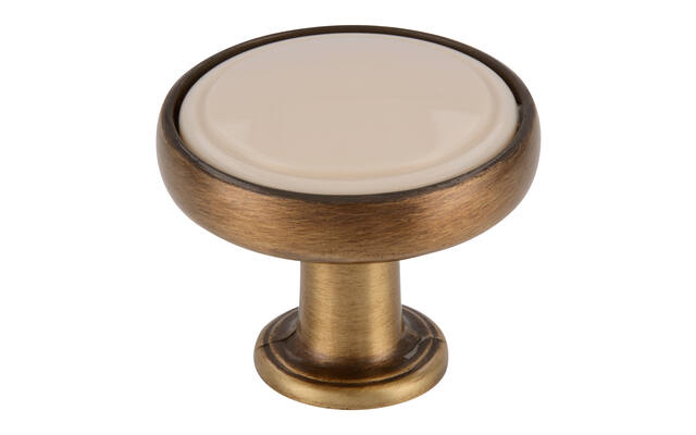 Meubelknop brons/beige 30mm 30x30x25mm