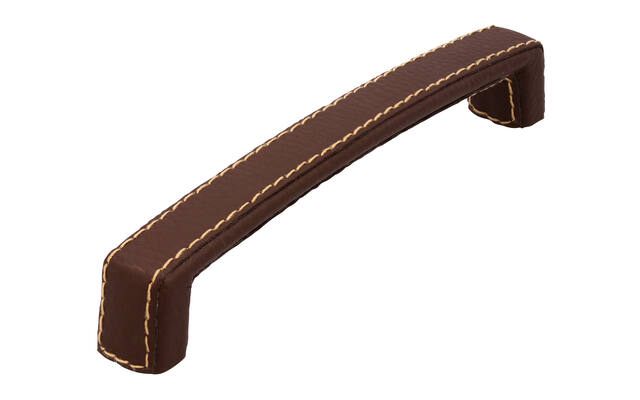 Meubelgreep bruin leder 160mm 178x22x31mm