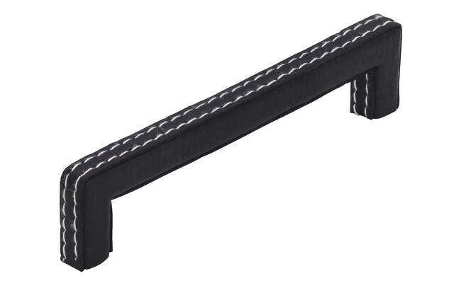 Meubelgreep zwart leder 128mm 140x11x32mm