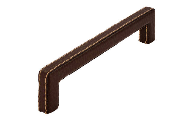 Meubelgreep bruin leder 128mm 140x11x32mm