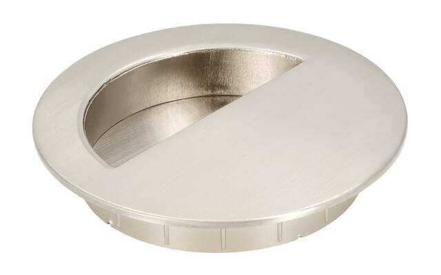 Komgreep RVS look zamac rond 90x90x16mm