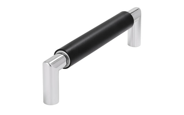 Meubelgreep zwart/chroom 128mm 140x16x37mm