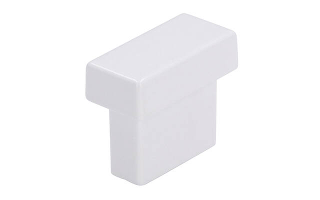 Meubelknop Wit metaal rechthoek 29x14mm