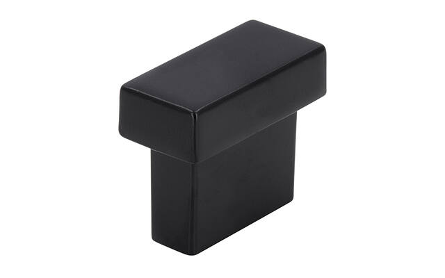 Meubelknop Zwart metaal rechthoek 29x14mm