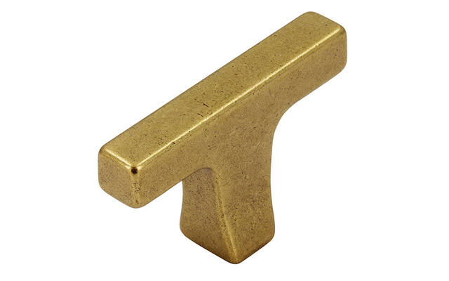Meubelknop Antiek messing T-model Trompet 48mm