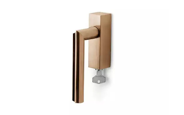 Draaikiep raamkruk Licht brons PVD David Rockwell Eclipse DR102-DKLOCK Links Afsluitbaar