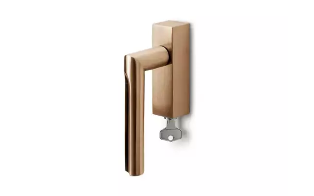 Draaikiep raamkruk Licht brons PVD David Rockwell Eclipse DR103-DKLOCK Links Afsluitbaar