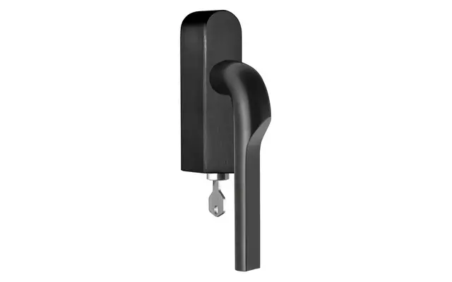 Draaikiep raamkruk Mat zwart PVD Formani Gensler Rivio GL100-DKLOCK-O links