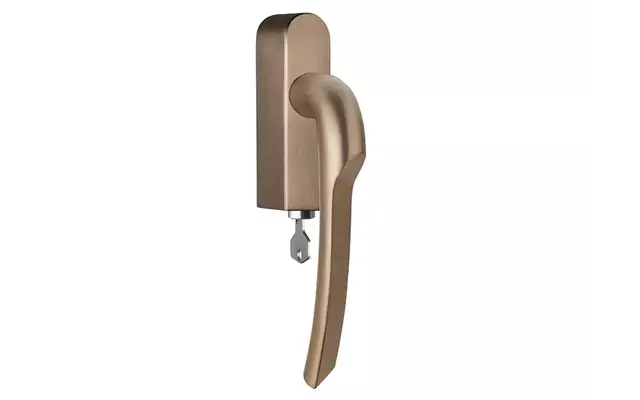 Draaikiep raamkruk PVD licht brons Formani Gensler Rivio GL102-DKLOCK-O links