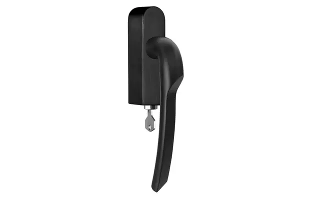 Draaikiep raamkruk Mat zwart PVD Formani Gensler Rivio GL102-DKLOCK-O links