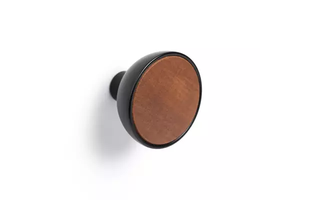 Meubelknop Walnoot en Zwart Combi 45mm