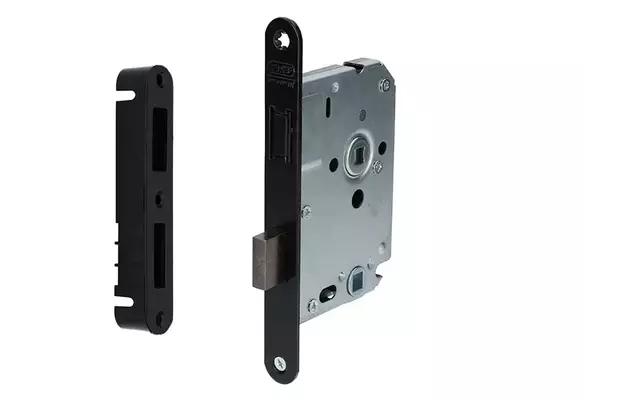 Nemef Insteek magneet Wc-badkamerslot WC63 Zwart 1255/73 Doornmaat 50mm, 1200 serie