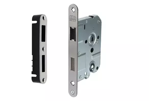 Nemef Insteek magneet dag- en nacht cilinderslot PC55mm RVS 1255/77 Doornmaat 50mm, 1200 serie