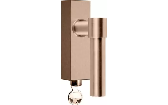 Draaikiep raamkruk PVD licht brons One Piet Boon PBL20- DKLOCK Afsluitbaar 121mm