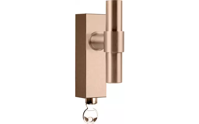 Draaikiep raamkruk PVD licht brons One Piet Boon PBT20- DKLOCK Afsluitbaar 119mm