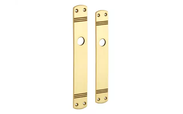 Langschild Art Deco Blind messing 225x33 mm met 18 mm krukhals
